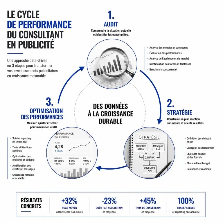 Workflow stratégique d'un consultant en publicité