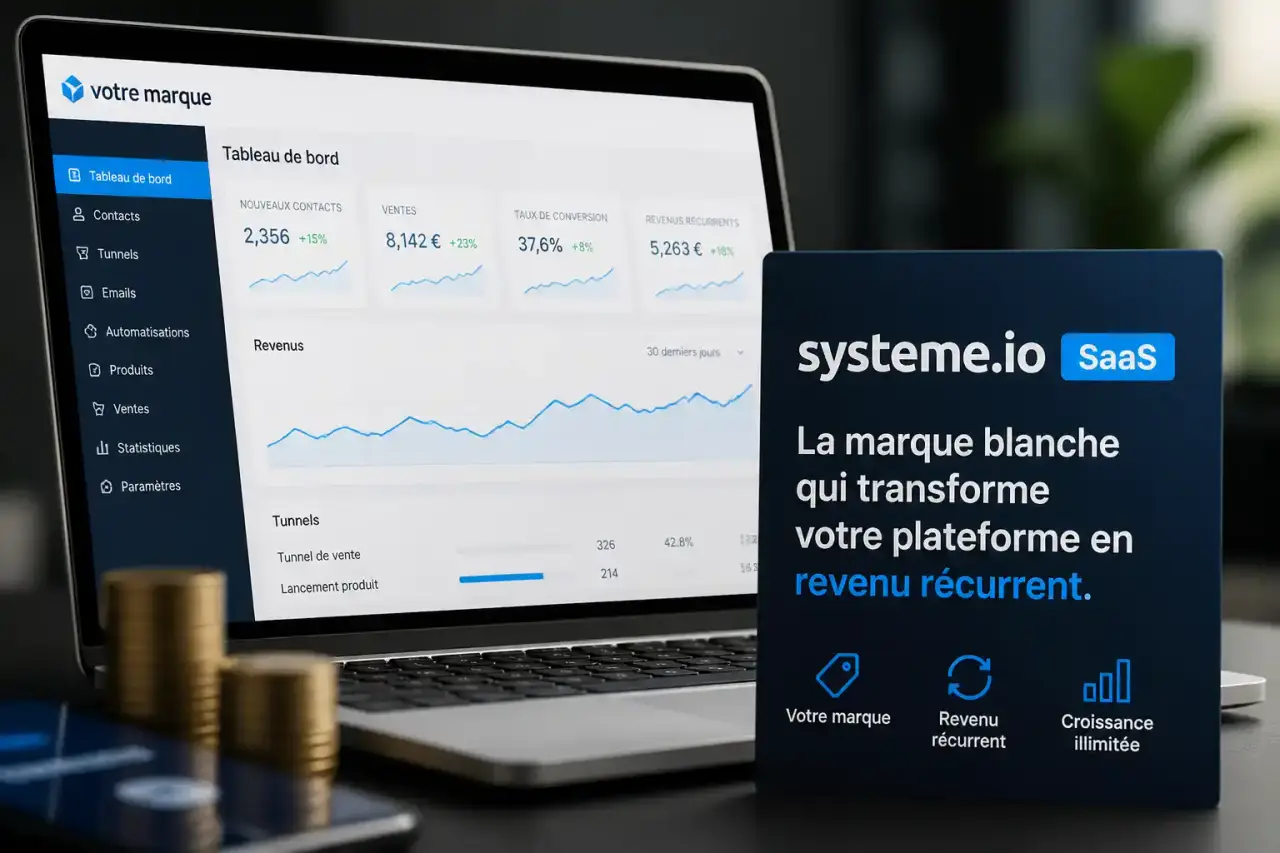Systeme.io SaaS : la marque blanche qui transforme votre plateforme en revenu récurrent