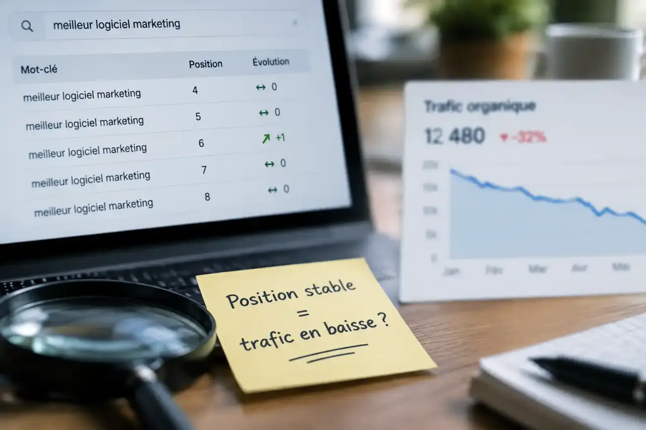 Suivi du référencement : une position stable peut cacher une baisse de trafic