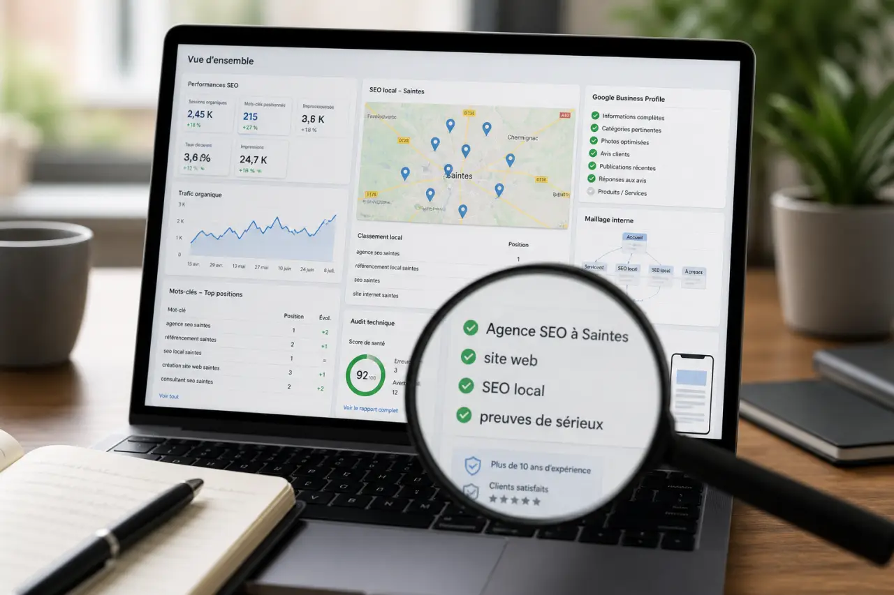 Agence SEO à Saintes : site web, SEO local et preuves de sérieux à vérifier