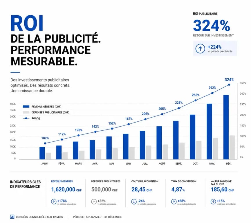 Analyse de la performance et ROI pour consultant en publicité