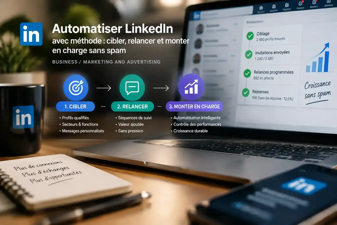 Automatiser LinkedIn avec méthode : cibler, relancer et monter en charge sans spam