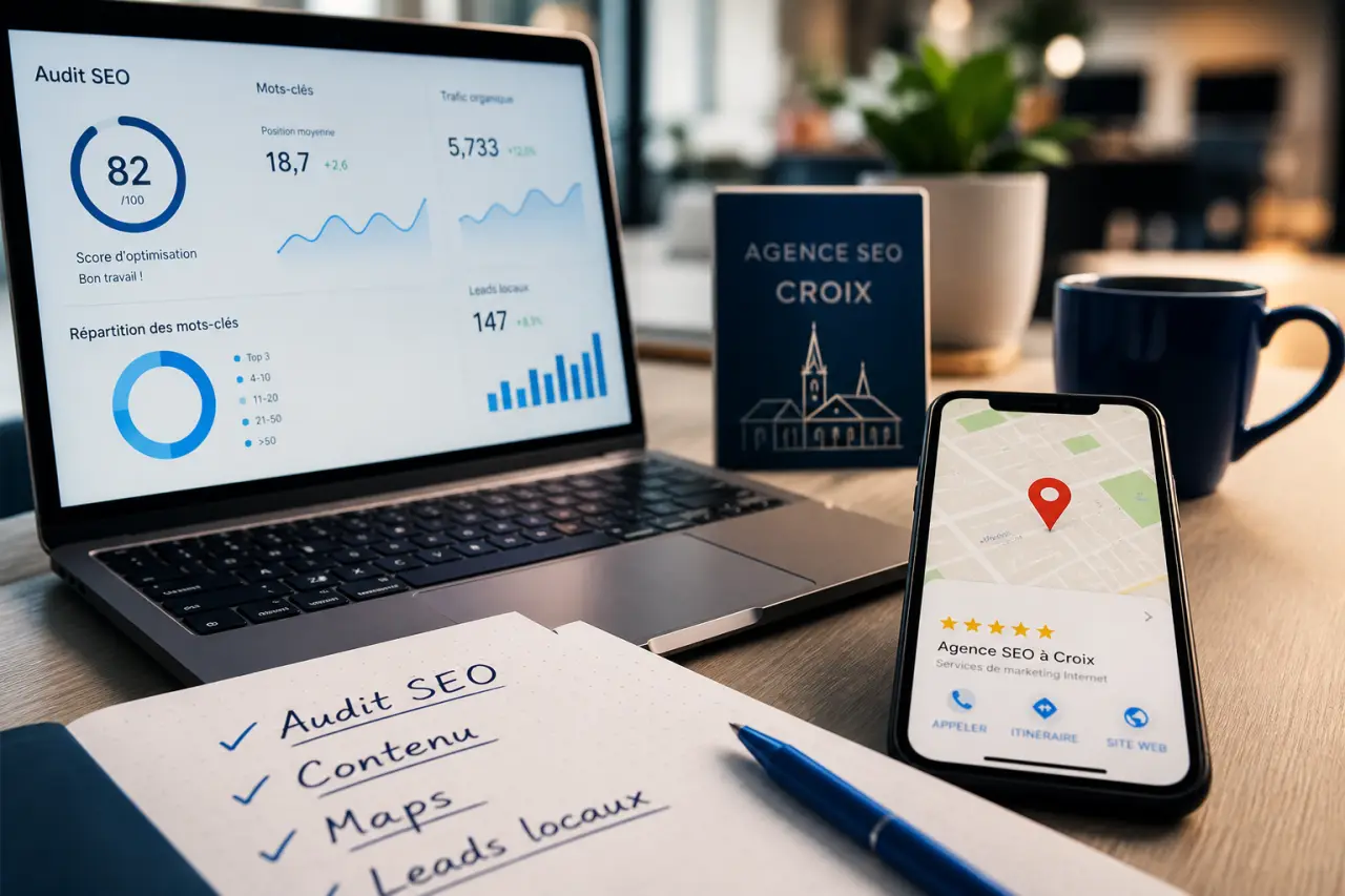 Agence SEO à Croix : audit, contenu, Google Maps et leads locaux